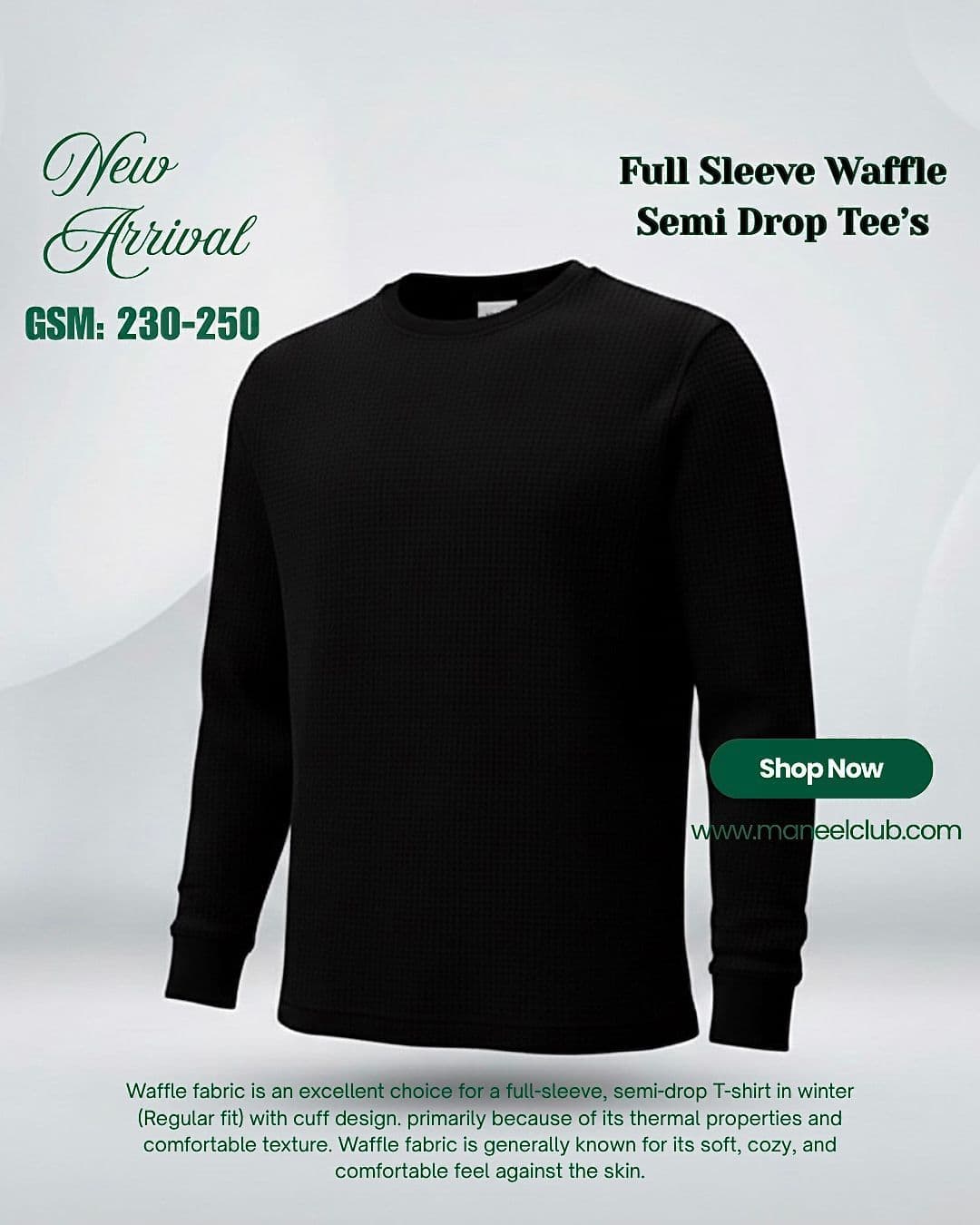 Full Sleeve Waffle Semi Drop Tee’s - Thumbnail 7
