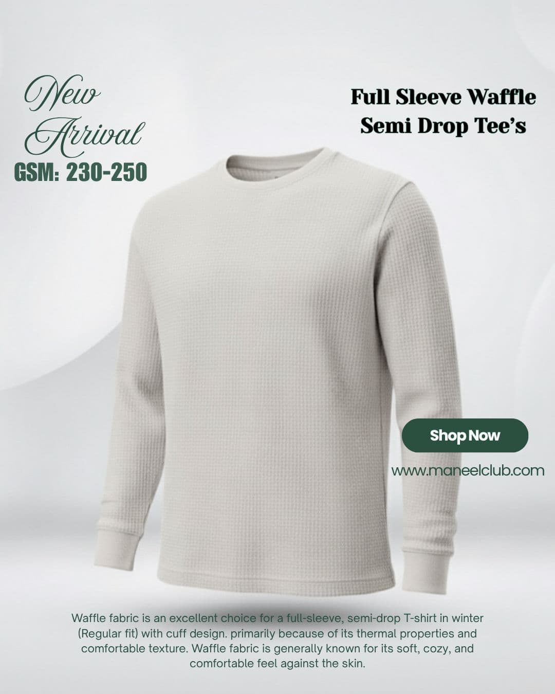 Full Sleeve Waffle Semi Drop Tee’s - Thumbnail 5