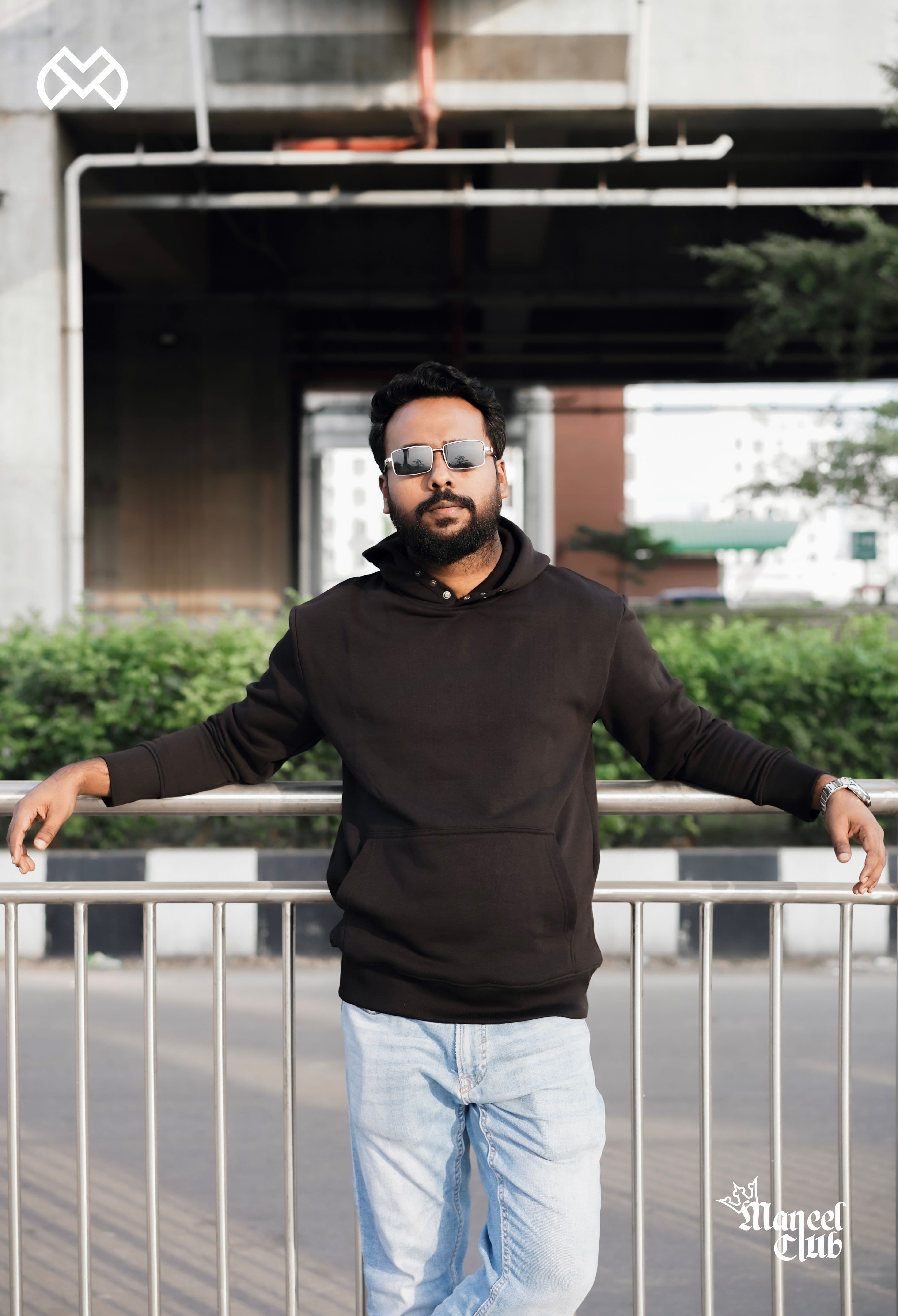 Snap Button Drop Shoulder Hoodie - Thumbnail 6