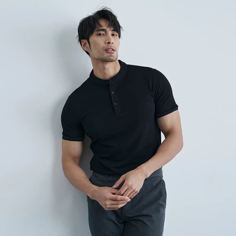 Henley T Shirt (Chinese collar) - Thumbnail 5
