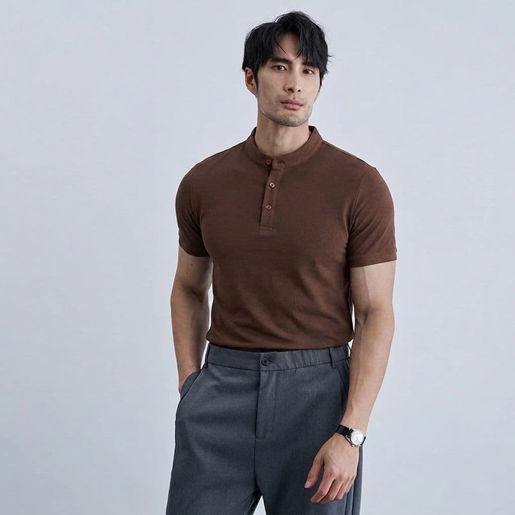 Henley T Shirt (Chinese collar) - Thumbnail 8