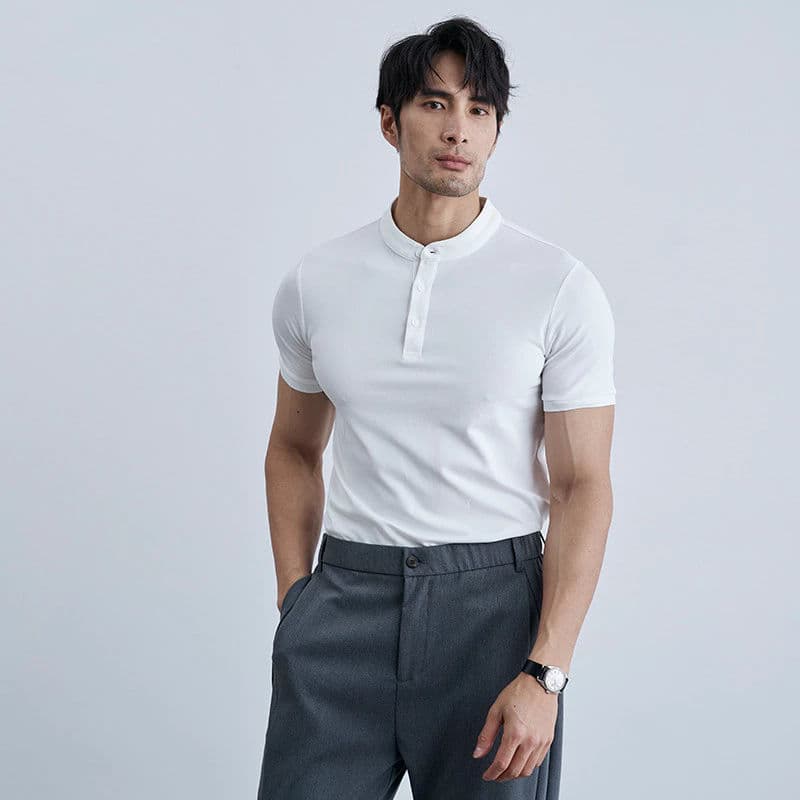 Henley T Shirt (Chinese collar) - Thumbnail 6