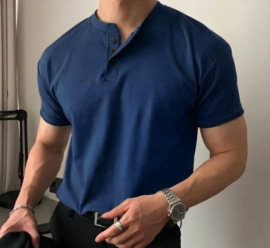 Henley T Shirt (Chinese collar) - Thumbnail 10